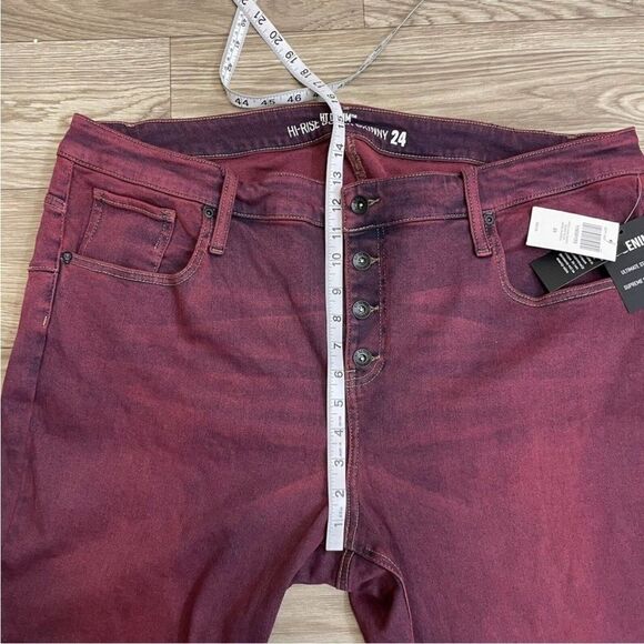 Hot Topic HT Denim Red Hi-Rise Button Fly Super Skinny Jeans - Picture 9 of 13